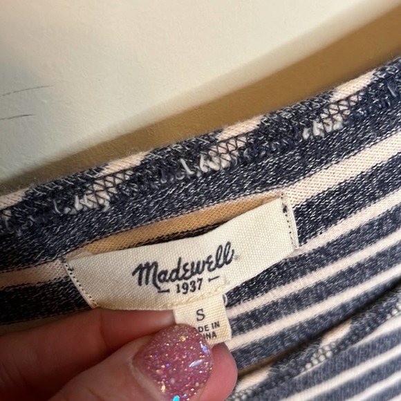 MADEWELL Breton Stripes Cotton Oversized Long Sleeve Pullover Top Size S - Picture 5 of 8